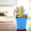 20pcs Mini Modern Succulent Plant Pots Small plastic Containers, Scrub square Pots（Blue） 9