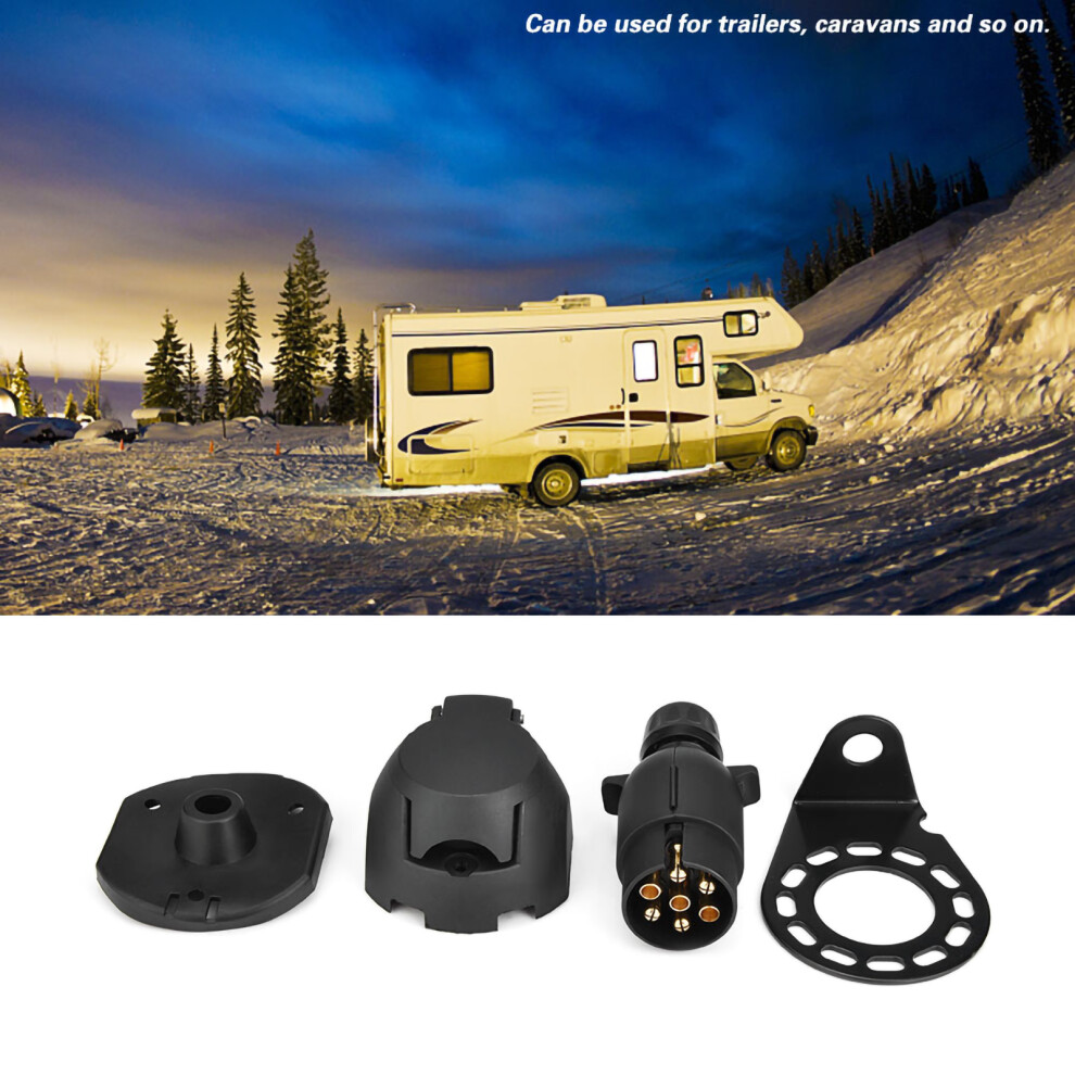 12N 7Pin Trailer Plug Socket Connector Adapter Bracket For Trailer Caravan Towing Towbar 8491324546206