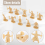 Scala 1:72, 200 pezzi per set, figurine antiche in plastica dorata 6