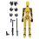 Robot Actionfigur, 3D-utskriven med full artikulation, gul 1