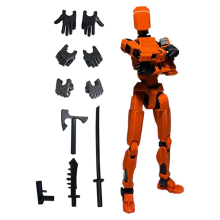 Robot Action Figure, 3D Printed with Full Articulation orange