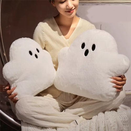 Plush Cute White Cloud Ghost Doll Halloween Cushion Children's Gift M 2