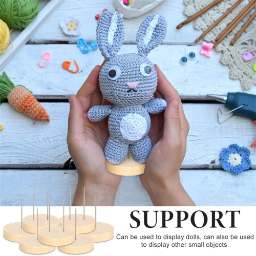 Suporte para boneca de crochê com agulha simples ou dupla de aço 2