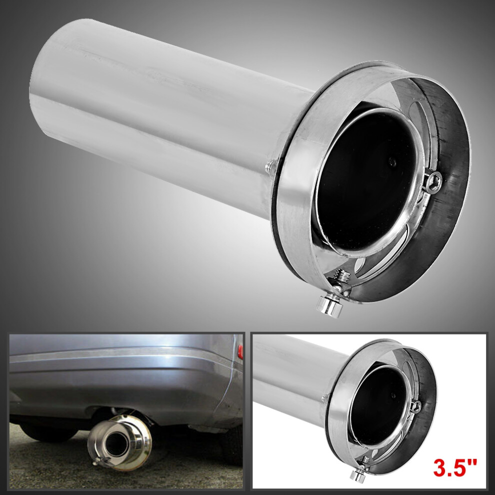 Car Adjustable Removable Round Head Exhaust Muffler Silencer Car Modification (3.5In) 9431324546737