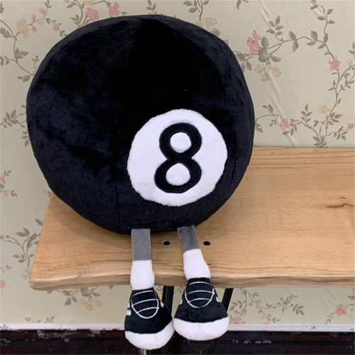 Peluche boule noire de billard n 8 (dessin animé) 2