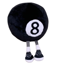 Peluche boule noire de billard n 8 (dessin animé)