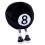 Peluche boule noire de billard n 8 (dessin animé) 1