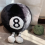 Peluche boule noire de billard n 8 (dessin animé) 5