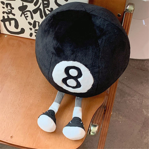 Peluche boule noire de billard n 8 (dessin animé) 1