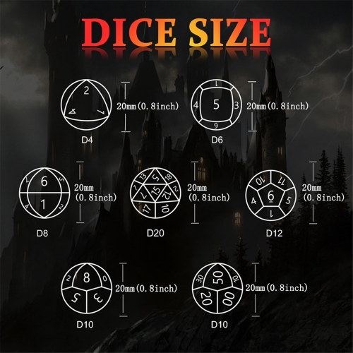 7 PCS Metal Dice Set for Dungeons and Dragon Tabletop Game, A 1