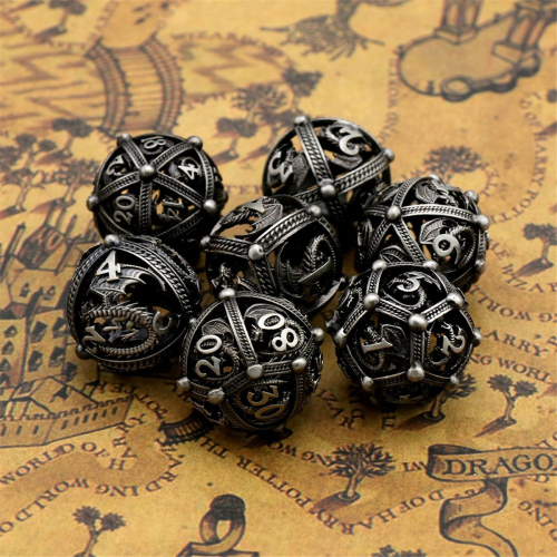 7 PCS Metal Dice Set for Dungeons and Dragon Tabletop Game, A 2