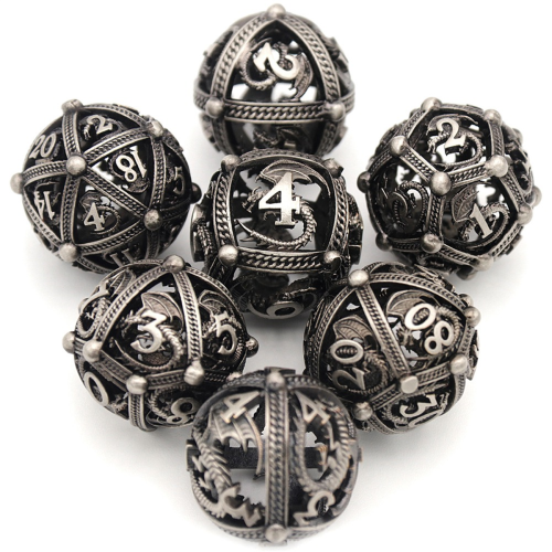 7 PCS Metal Dice Set for Dungeons and Dragon Tabletop Game, A