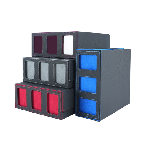 Arkeiliy MTG Boîte de rangement pour cartes – Boîte de rangement en cuir avec 50 pochettes pour cartes – Boîte de rangement Commander de qualité supérieure pour jeux de cartes à collectionner