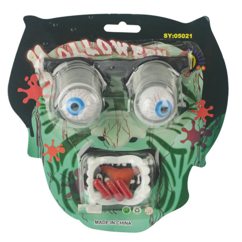 Halloween, praskajúce oči, padajúce, okuliare, horor, maškaráda, A 1