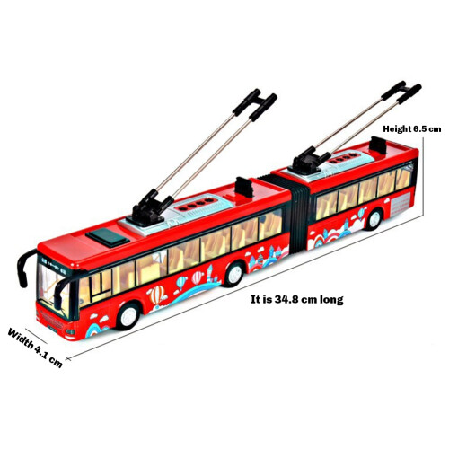 Hoge simulatie 1:50 lichtmetalen pull-back dubbele bus stadsbusmodel blauw 2