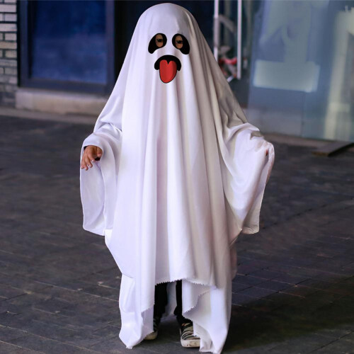 Spökkostym för barn Vit spökmantel Cosplay-kläder Rollspel 1