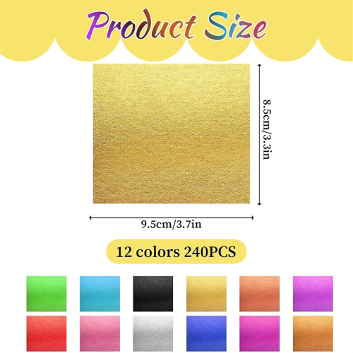 240 Sheets GoldLeaf Sheets Multi-Color Imitation GoldLeaf Paper 2