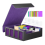 Trading Card Storage Box with Window, 4-Row Deck Case Black& 1