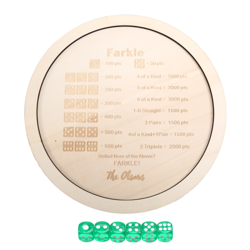 Farkle Classic -noppapeli alustalla, klassinen perhepeli 30 cm