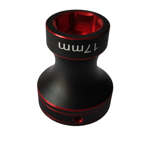 17-mm-Radsechskantschlüssel, Sechskantmutternhülse, schwarz/rot 1