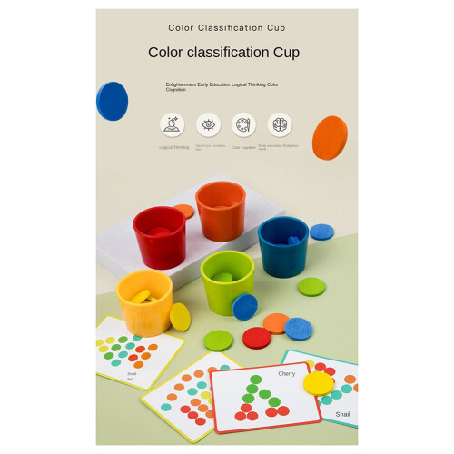 Copos para Classificação de Cores, Mesa para Educação Infantil, 1