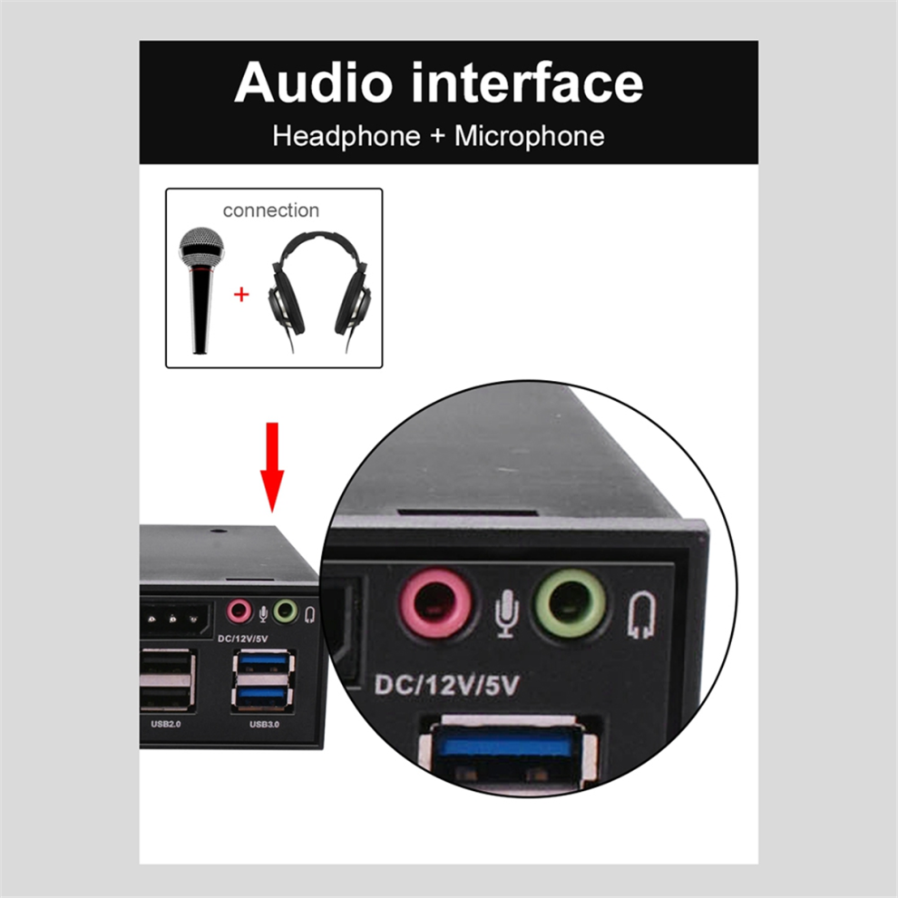 5.25 Inch Media Dashboard With Usb 2.0/3.0 For Desktops 4851814554175