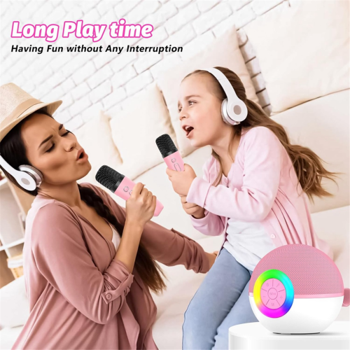 Mini karaokemachine met 2 microfoons, Bluetooth-microfoon, liedjesspeelgoed, C 2