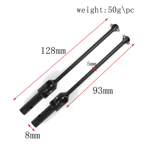 2 st. metall framdrivaxel CVD drivaxel för 1/7 KM - 2