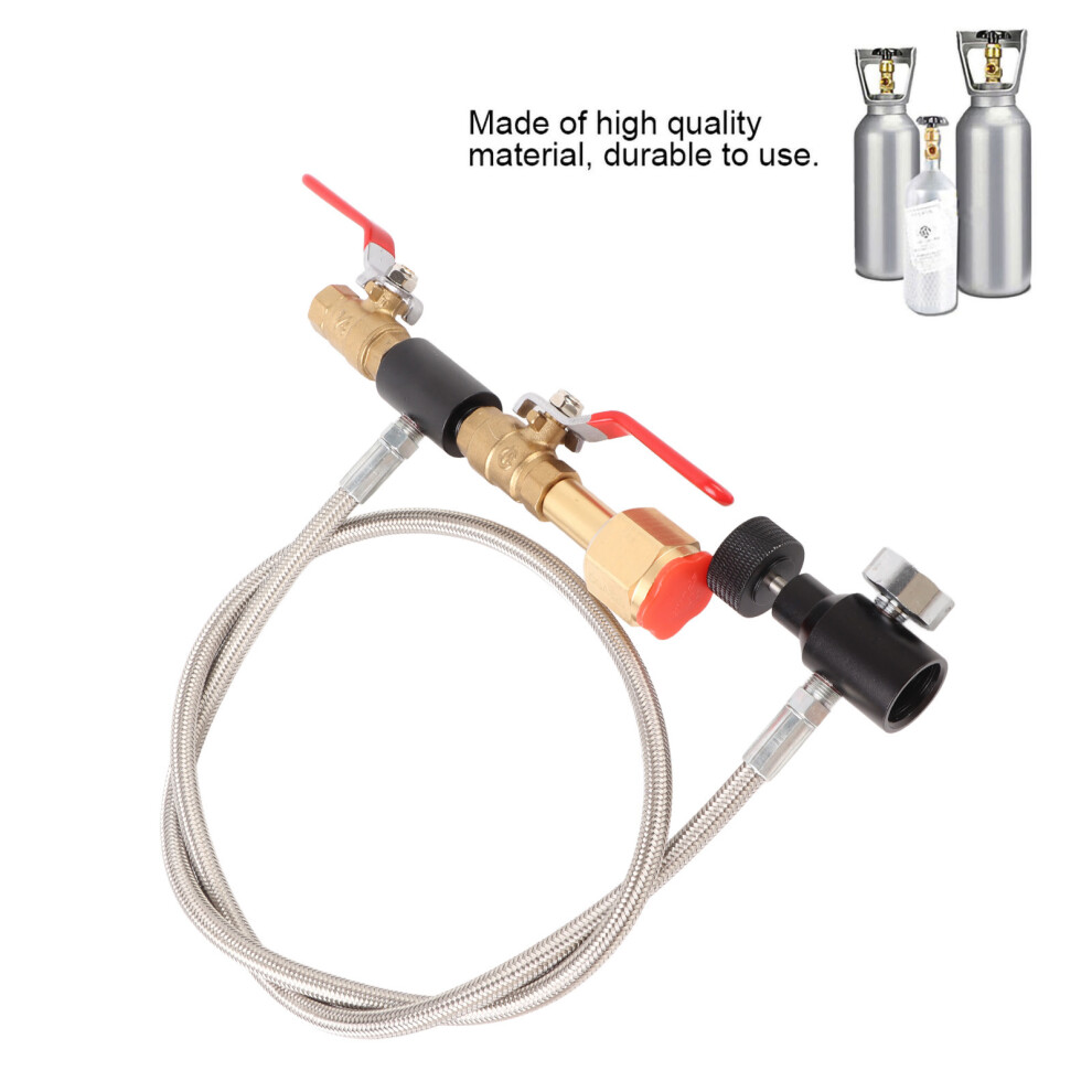 Cgaâ320 Co2 Cylinder Refill Adapter With Hose For Filling Soda Tank 36" With Gauge 4121324548552