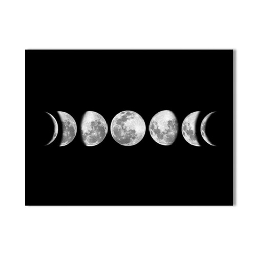 Mondphasen-Leinwand 090-2 40x30cm Schwarz/Weiß 2