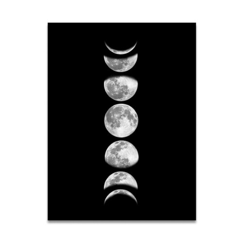Mondphasen-Leinwand 090-2 40x30cm Schwarz/Weiß 1