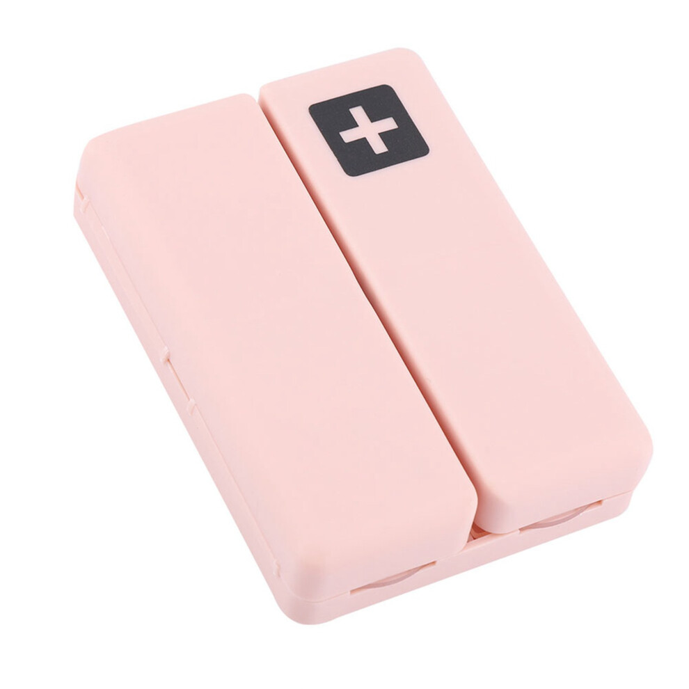Portable Medicine Case Foldable Magnetic Pill Box Organizer with 7 Compartments(Pink)