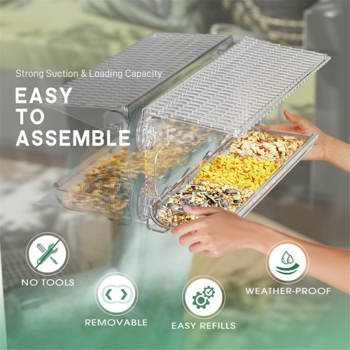 Window Bird Feeder for Outdoors, Clear Bird Feeders Window Mounted 2