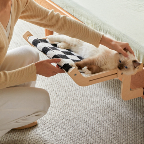 Hängmatta för kattfönster, hängande kattsäng i träram 2
