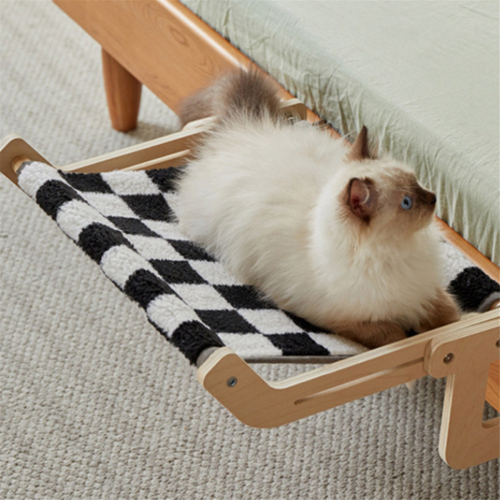 Hängmatta för kattfönster, hängande kattsäng i träram 1