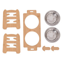 Adjustable Raised Puppy Cat Food Water Bowls Holder
