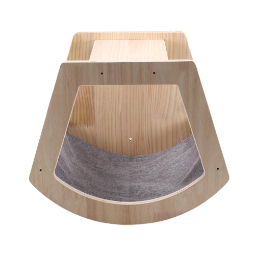 Wooden Climbing Wall Platform for Cats, Trapezoidal Cat Bed 1