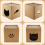 Cat Cardboard House with Scratch Pads Play & Home Decor 7