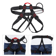 Half Body Safety Belt for Rock Climbing Mountaineering Rappelling Aerial Work (Black)