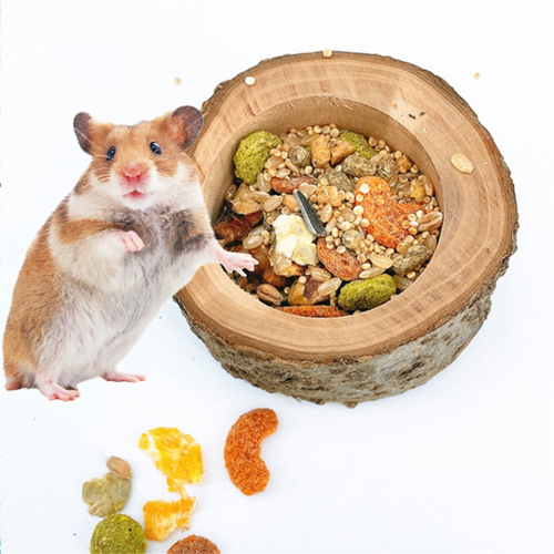 Tigela de madeira para comida de hamster/esquilo 2
