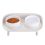 Feeder Pet Anti-knock Double Bowl Feeder Creamy white 2