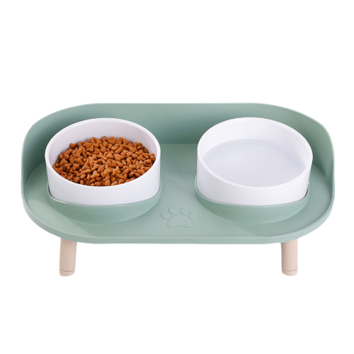 Feeder Pet Anti-knock Double Bowl Feeder green 1