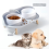 Feeder Pet Anti-knock Double Bowl Feeder Creamy white 5