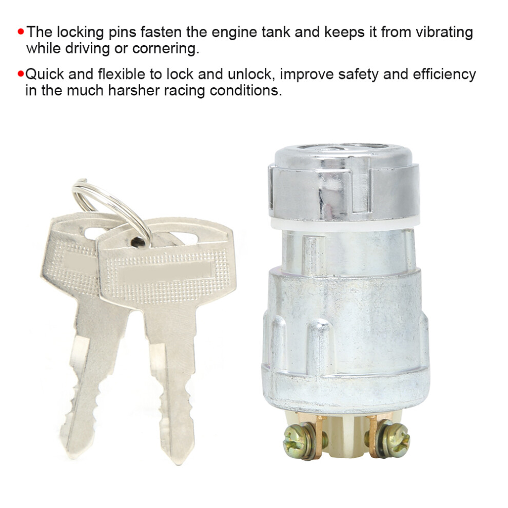 Motorcycle Ignition Switch Lock Keys Set Fit For 110Cc 125Cc 150Cc 250Cc Go Kart Buggy 3 Pin 7891324551339