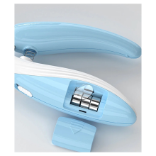 Cortador de unhas para animais de estimação com luz LED, tesoura para aparar unhas de animais de estimação, branco cremoso
