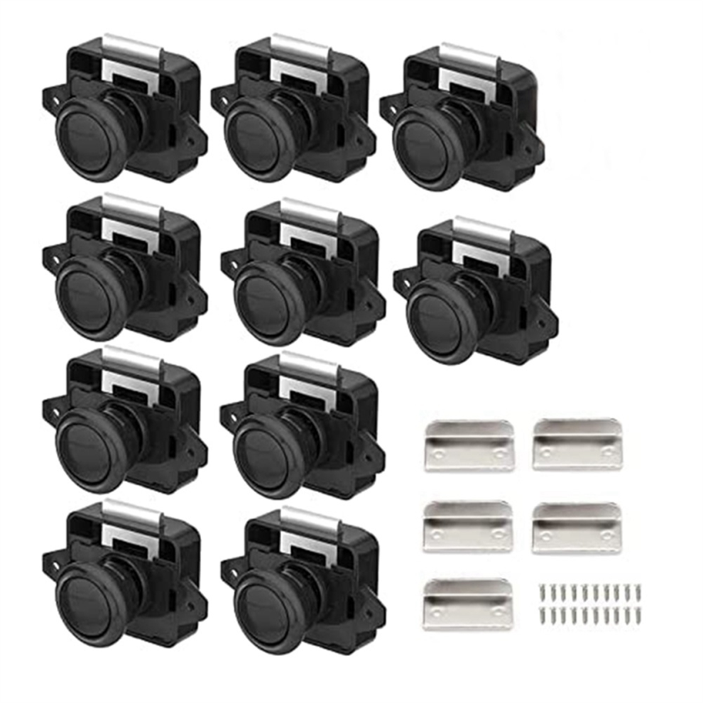 Pack Of 10 Locks, Metal Push Button Door Locks Furniture Locks-image-OPC-PHWSP2R-NEW