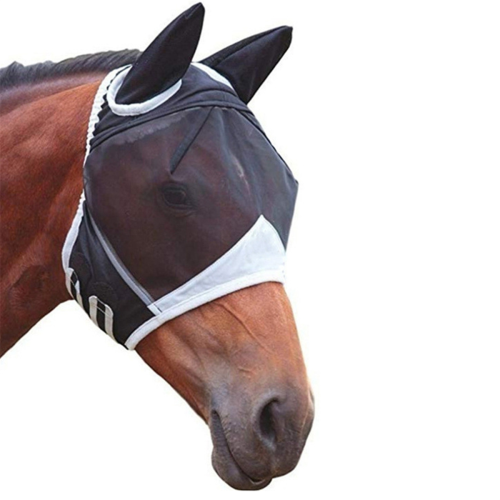 Maschera anti-mosche con orecchie, maschera anti-zanzare e insetti, nera 1