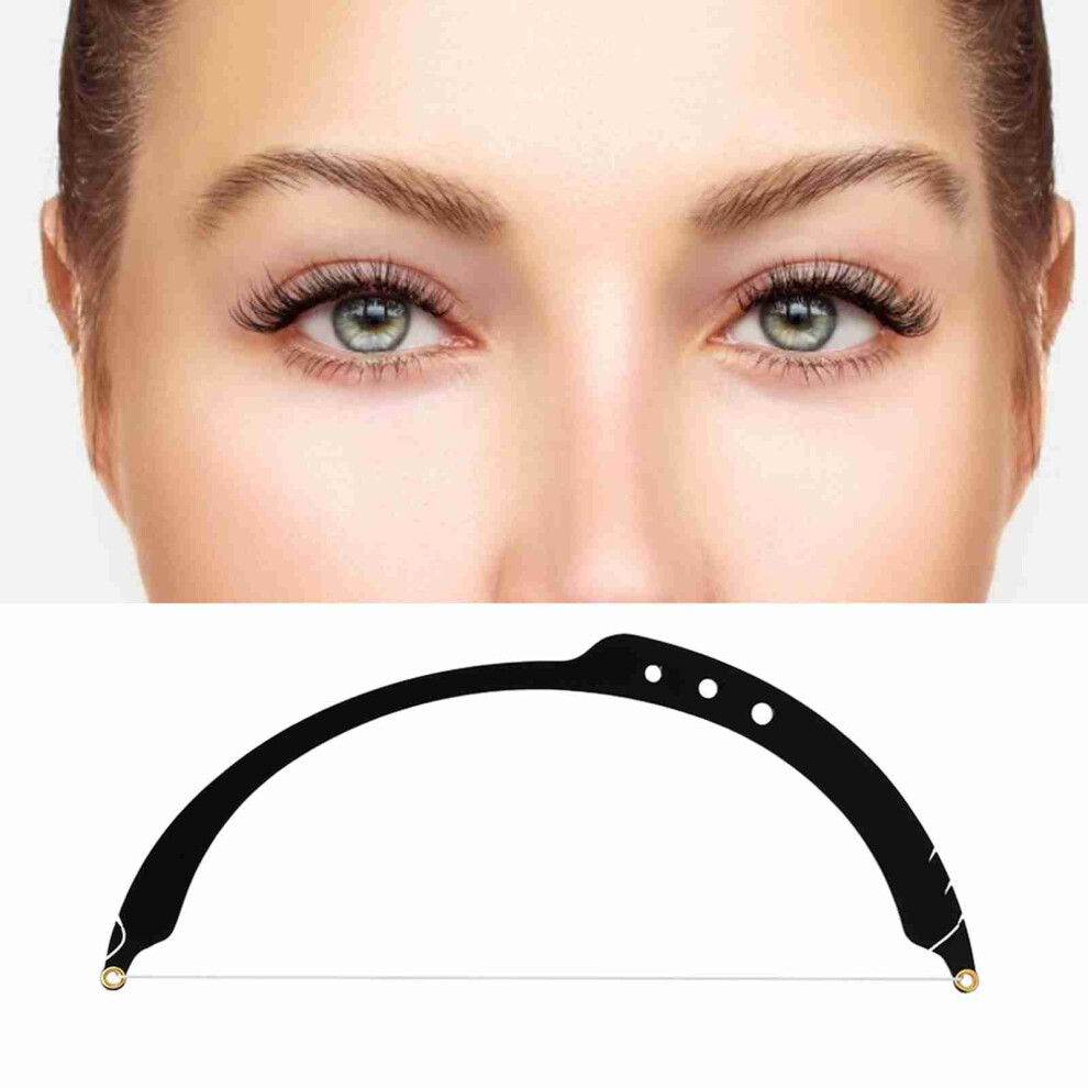 Black Microblading Line Marker Ruler Eyebrow Tattoo Measuring Tool With 10Pcs Thread Lines (Black)