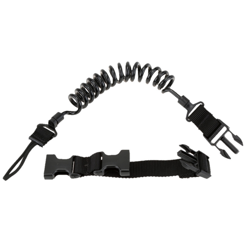 Cordon de sécurité élastique avec porte-clés noir