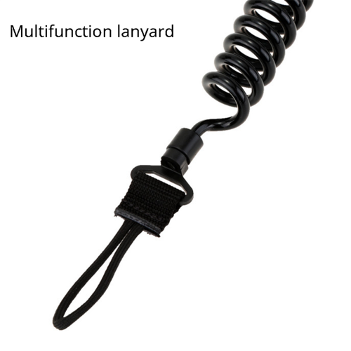 Cordon de sécurité élastique avec porte-clés noir 2